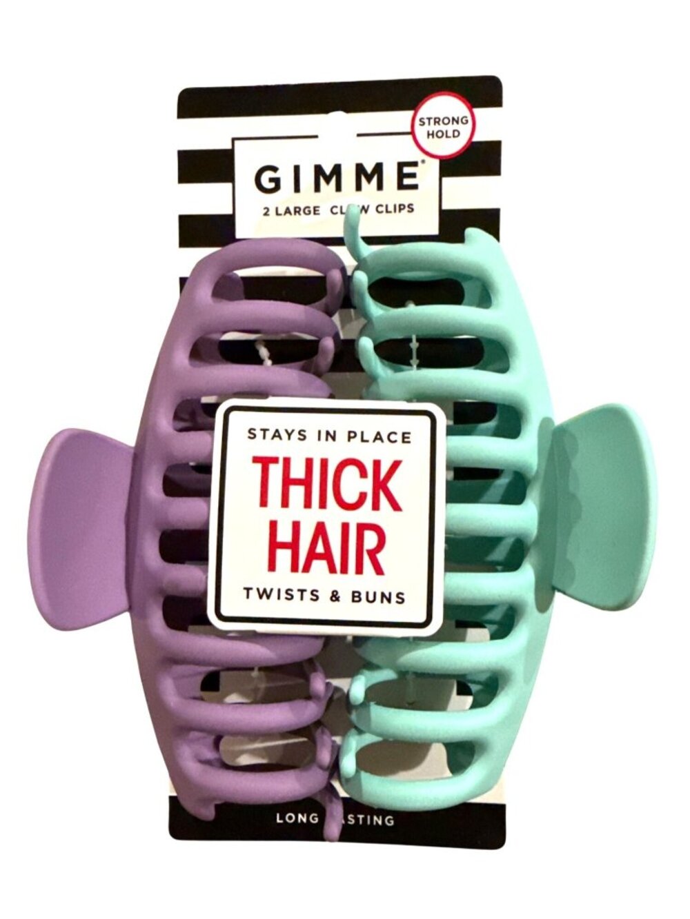 2 Gimme Large Claw Clips For Thick Hair Strong Hold Purple & Teal Long-Lasting